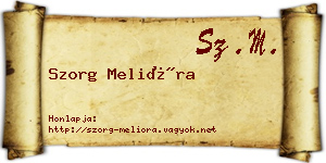 Szorg Melióra névjegykártya